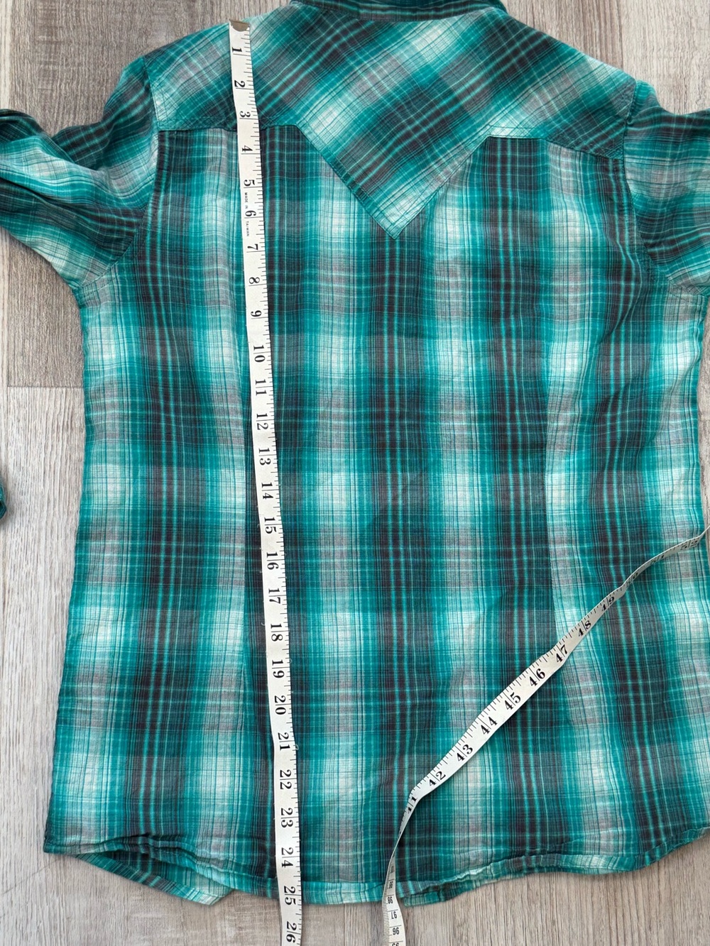 Ariat R.E.A.L. Women's Teal Plaid Western Pearl Snap Shirt Size S 100% cotton - Picture 13 of 14